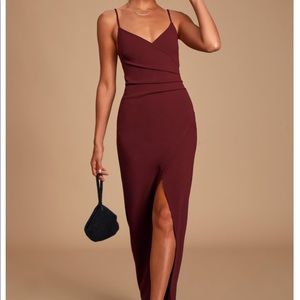 Lulus Sweetest Admirer Ruched Surplice Maxi Dress